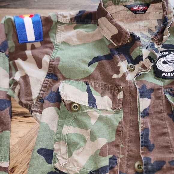 VTG Tru Spec United States Paratrooper Camouflage Army Field Jacket XS - Picture 5 of 8